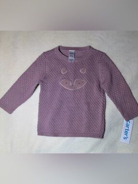 Carter's Dusty Mauve Fox Knit Sweater